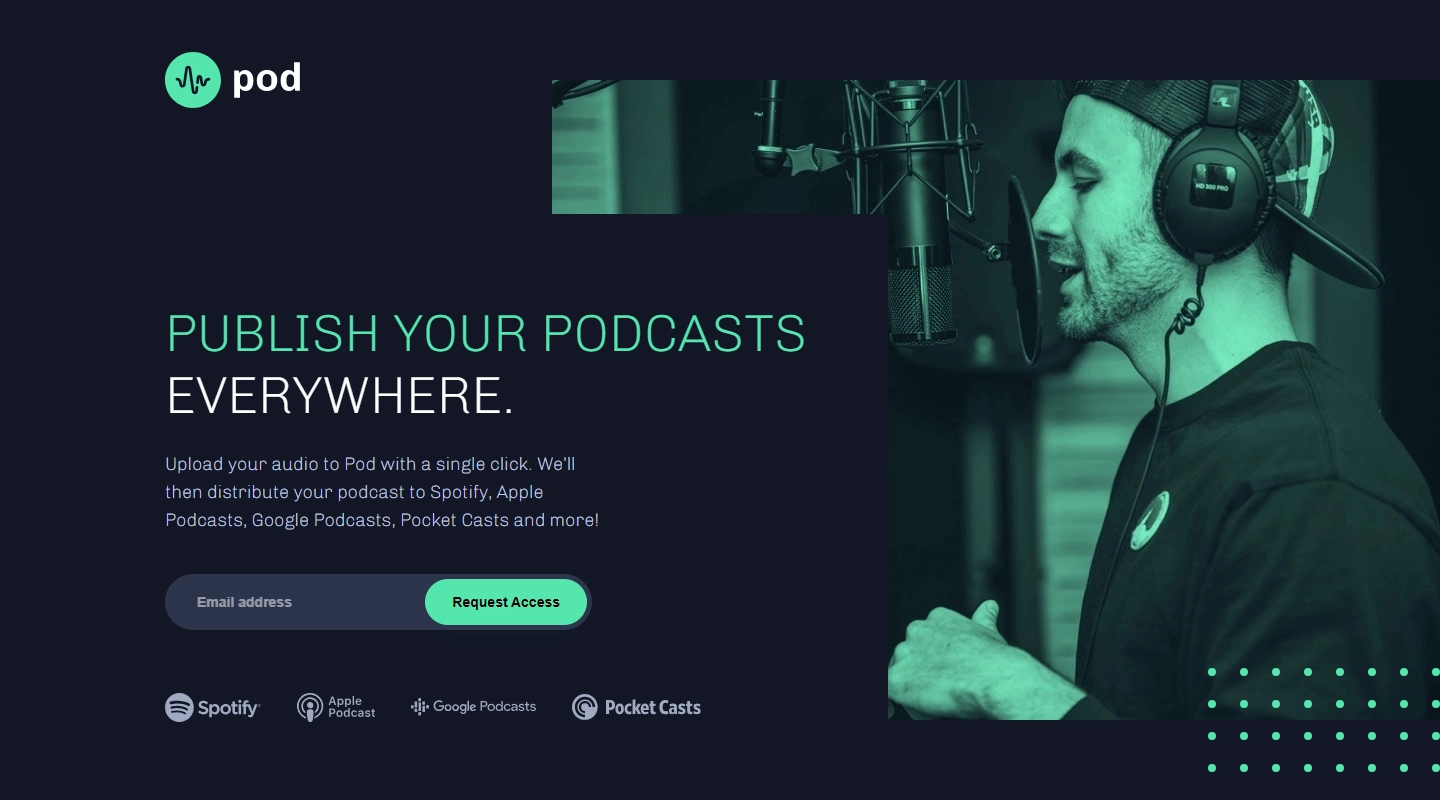 thumbnail of the pod request landing page